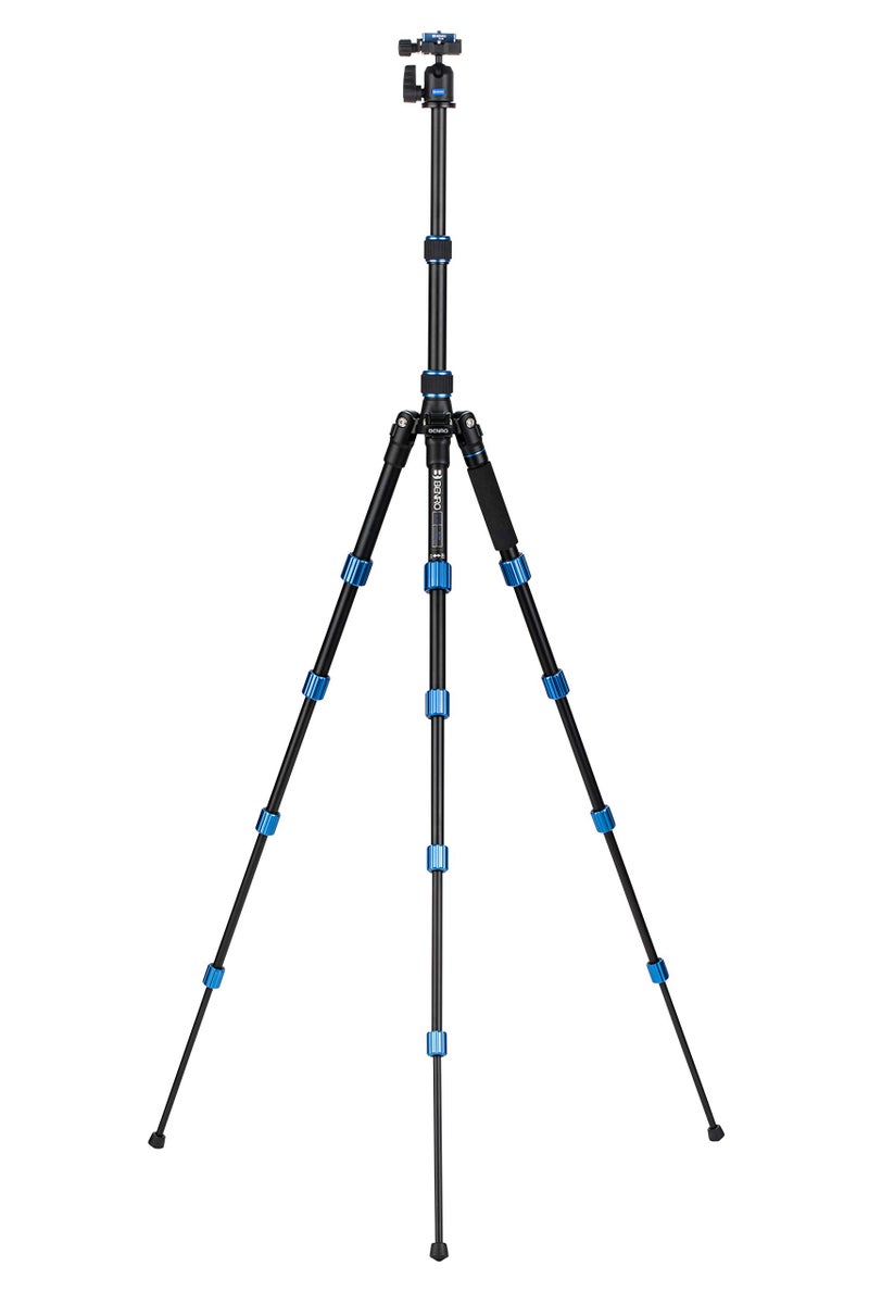 Benro Slim Travel Aluminum Tripod Kit â€“ Lightweight 5-Section Tripod with N00 Ball Head, Arca-Swiss Plate, Reverse Folding Legs & Carrying Case for DSLR, Mirrorless & Smartphone Cameras (FSL09AN00) - Image 3